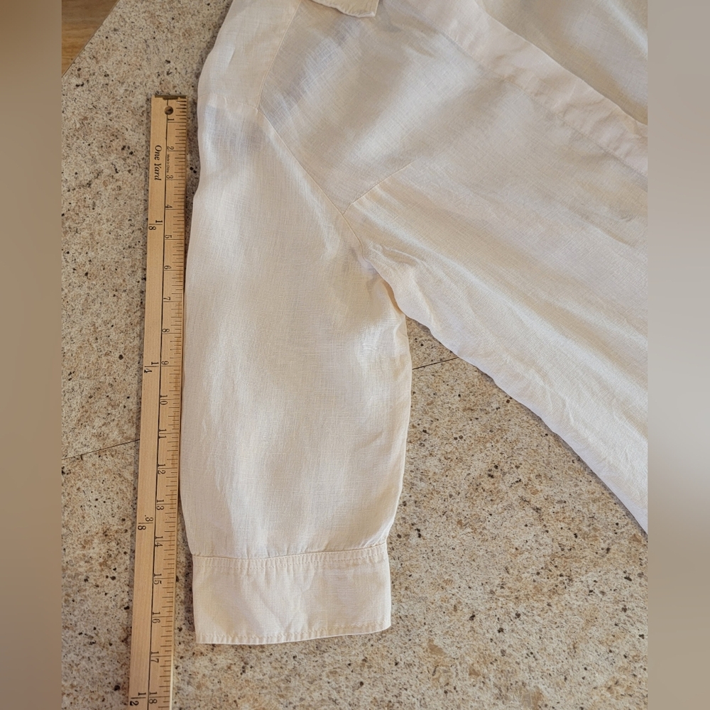 Maxmara Cream Button Down Blouse - image 8
